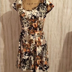 Floral dress with built in necklace
